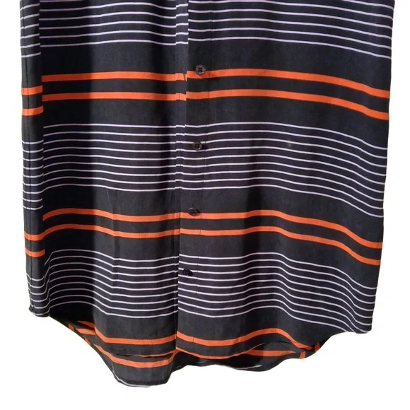 Equipment Femme Womens Blue Red 100% Silk Striped Shirtdress Dress Petite Small - Picture 5 of 10